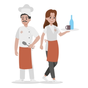Illustration für die Berufsgruppe Kueche und Catering
